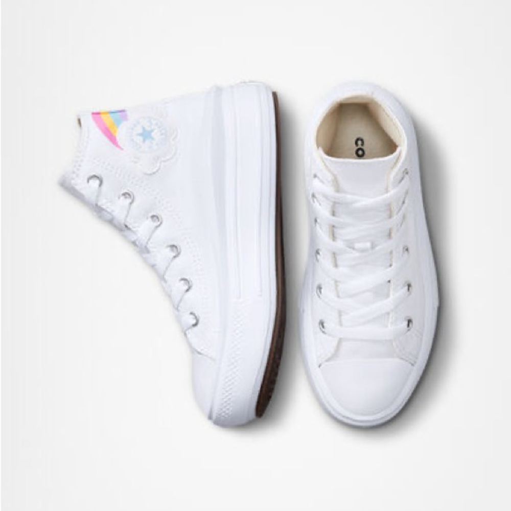 Converse Chuck Taylor All Star Move Platform Rainbow Cloud Sneakers- US Size 5.5